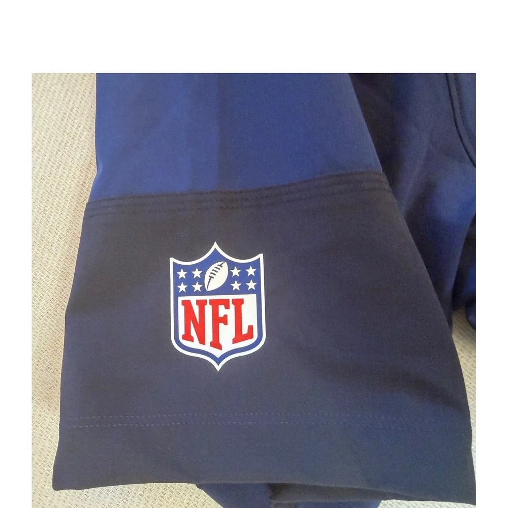 Team Issued Nike Denver Broncos Mens Large Navy Blue Quarter Zip Short Sleeve